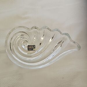 Mikasa Clear Crystal Sea Shell Shape Small Tray 7"-4"